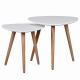 White Round Solid Beech Wood Coffee Table MDF Top