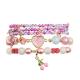 Glass Crystal Handmade Beads Bracelet Faceted With Pink Cherry Charm