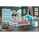 modern blue solid wood teenager bed room furniture