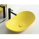 Modern Style Above Counter Basin Round Shape Matte Yellow Color