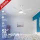 Indoor 52 Inch/OEM Pure Copper DC Ceiling Fan with LED Light and Remote Control Sale