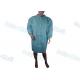 Non Woven Disposable Protective Apparel SMS Visitor Gown With Knit Collar / Turn Down Collar