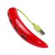 Red Green Cartoon Chili Shape USB 2.0 HUB Splitter Adapter