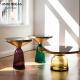 Luxury Metal Glass Top Side Table Coffee Table Transparent / Colorful 50x53cm