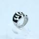 Fashion 316L Stainless Steel Casting Clay CZ Stones Ring LRX318