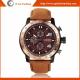 Brown Leather Watch Retro Watches for Man Business Watch 3 Subdials Quartz Analog Watches
