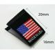 Black American Flag Woven Labels Blue Merrow Border No Back Stabbers