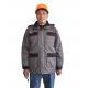 Gery / Black Waterproof Winter Work Coats Anti Pilling Storm Pockets With Flap