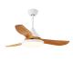 White Brown 3 Blades 52 Inch Ceiling Fan With Light And Remote