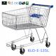 4 Wheeled 135L Metal Wire UK Shopping Cart With Baby Seat / Supermarket Equipment