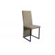Black Powder Coated Steel Legs ODM Fabric Dining Room Chairs