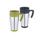 14oz inner PP Outer steel slim travel mug press lid with handle convenient to drink