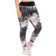 Elastic Running Patterned Yoga Pants High Density Polyester With Zipper Pocket