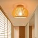Modern Wood Birdcage E27 Ceiling Lights Nordic Home Deco Bamboo Weaving Wooden Ceiling Lamp(WH-WA-53)