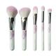 Custom Logo Travel Cosmetic Brush Set 5 Pieces Pink Flower Patterned