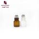 Empty cosmetic mini thin wall perfume 1ml amber glass roller bottle
