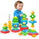 Colorful Preschool Learning Activities Plastic Stacking Toys Educational Kids Gifts