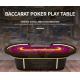 Custom Oval Casino Poker Table Gambling Baccarat Casino Table With Cup Holders