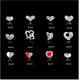 3D 3D Heart Glitter Multicolor Alloy Jewelry Nail Art Tips Decoration ML664-671