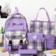 Purple Women Backpack Set Waterproof Aesthetic Backpack Set For Girls Students
