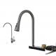 Stainless Steel Kitchen Faucet with Pull Down Waterfall Design and Hot/Cold Mixer