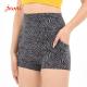 Women Printed Side Pocket Butt Lift Shorts Gym Fitness Workout Yoga Shorts 250gsm