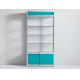 Blue Pharmacy Display Shelves , Multi Layer Pharmacy Cabinet Design With Lock