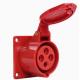 380v 4x16 16A Industrial Concealed Socket 4 Pole Waterpoof Electrical Socket IP44
