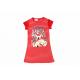 Printed Red White Striped Tee Girls Longline T Shirt 65% Polyester 35% Cotton