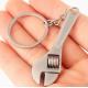 Mini Size Adjustable Silver Metal Wrench Spanner Key Chain Ring