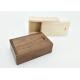 USB Flash Drive Storage Wooden Box With Sliding Lid Gift Package Design Custom Logo