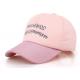 Pink Cotton Baseball Cap Embroidery Logo Fashion Style With Adjustable Strap