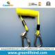 Reinforced Yellow Carabiner Coil Lanyard Tether for Tools Safety