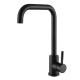 Black Single Handle Stainless Steel Kitchen Sink Faucet with Brass Valve Core Material
