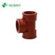 PPH Plastic Pipe Fitting Round Head Code Red Pn16 Thread Female Tee Customized Request