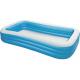 Giant Deep Inflatable Swimming Pool , Toddler Blue Rectangle Blow Up Pool 262 * 175 * 51cm
