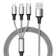 Type C USB 3 In 1 Data Cable , 3 In One Charging Cable Multi Function