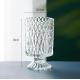 Embossed Big Base Vase Crystal Glass Vase Hydroponic Green Plant Vase Dining