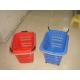 Folding Virgin Plastic Rolling Hand Basket With Wheels / Recycle Shopping Basket