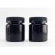 Black Color 75cc Medicine Pill Bottles Round Shape With Childproof Cap
