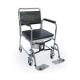 Bedside Folding Toilet Commode Wheelchair , PVC Wheelchair For Shower And Toilet