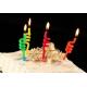 Customized  Thin Twisted Birthday Candles With Paraffin Wax Material SGS Approval