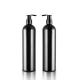 Black Color 480ml Boston round Plastic Shampoo Bottles With Dispenser Pump