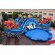 0.55mm PVC Tarpaulin Inflatable Jurassic Park With Slide And Pool