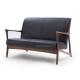Solid Wood Living Room Furniture Modern Nordic Style Double Seat Sofa Chair.