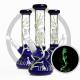 Double Colorful Round Base Glass Bong 4 Arms Tree Perc Smoking Bongs Water Pipe Luminous Tree On Glass Hookah