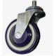 4 Inch Blue Polyurethane PU Shopping Cart Caster Wheels