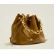 14cm Thick Chain Shoulder Bag First Layer Leather Drawstring Bucket Purse