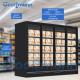 Supermarket Commercial Upright Glass Door Upright Chiller Showcase Refrigerator Multi Decks Remote