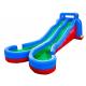 Commercial Outdoor Inflatable Two Lane Water Slides With Pool